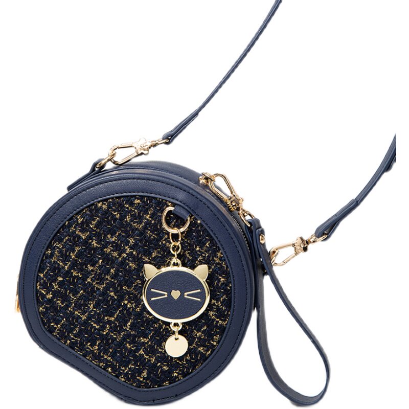 圆形包包女包新款网红2021小香风单肩手提小圆包时尚斜挎包休闲