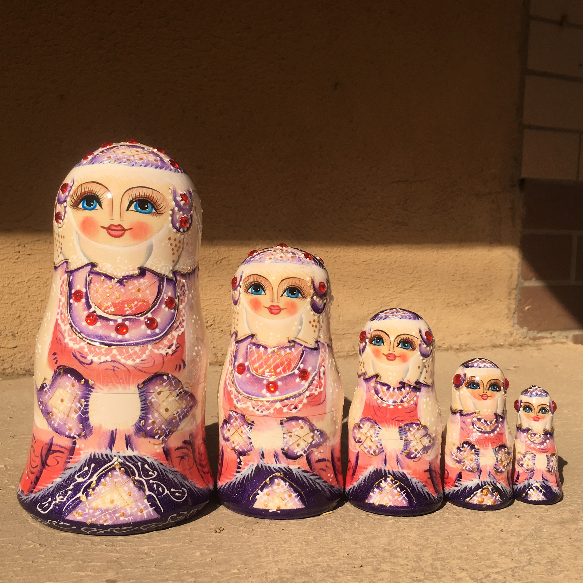 俄罗斯套娃5层正品珠子娃娃手工椴木生日礼物俄罗斯特色