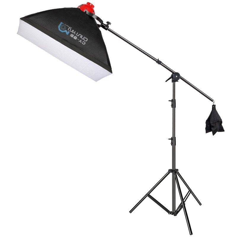 产品打光灯 春影led摄影灯可调光顶灯悬臂拍照柔光箱架人像服装 - 痕