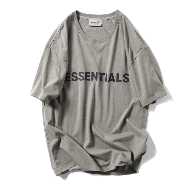 夏季INS高街fog胸前字母复线essentials纯棉短袖t恤男女款宽松TEE