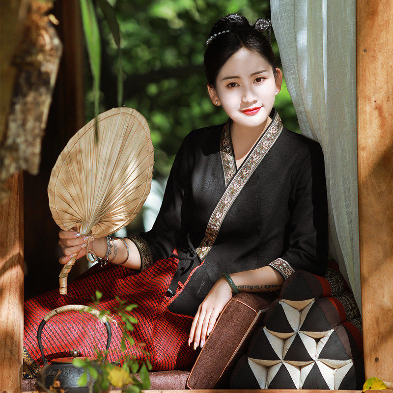 服饰西双版纳傣族特色民族服装东南亚泰式美容院spa工作服民族服装