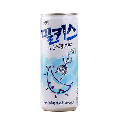 韩国进口乐天牛奶250ml苏打汽水妙之milkis饮品碳酸饮料