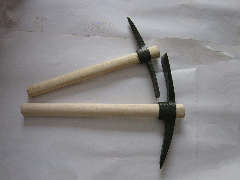 户外钓鱼登山草药小镐洋镐尖扁镐头两用锄头镐