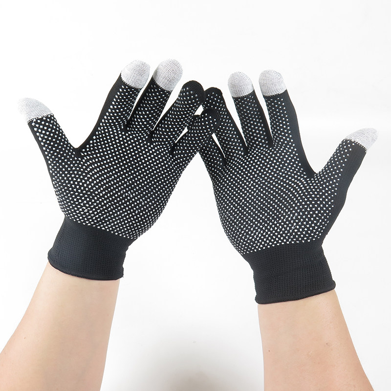 手套触屏弹力春夏五指干活工作尼龙触屏手高弹力手套