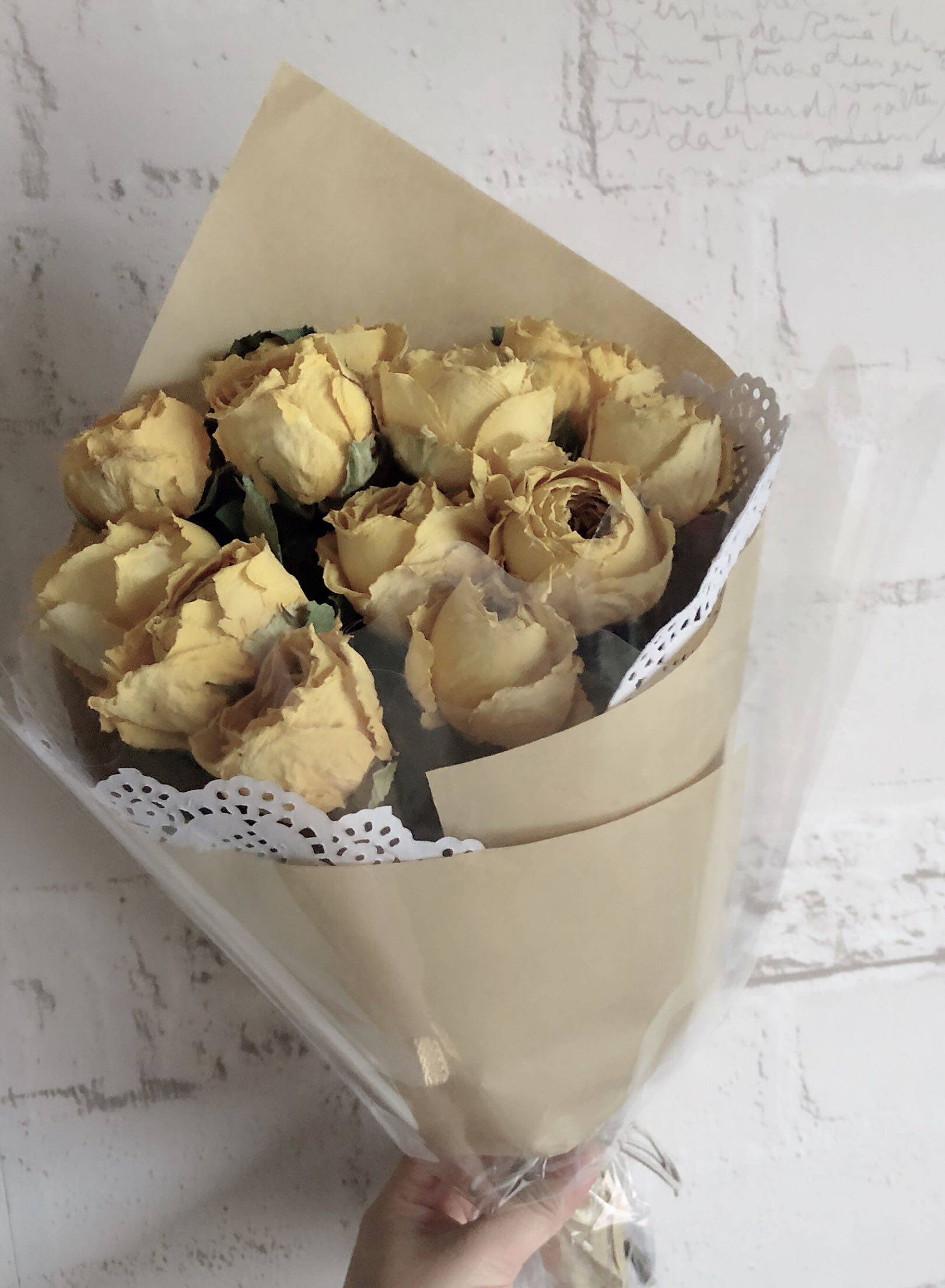 皇冠玫瑰复古牛皮牛皮纸纸花束手捧花拍摄道具干花