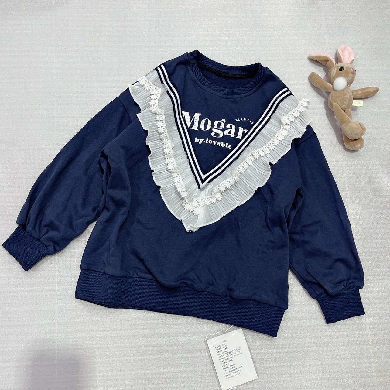 童装2022女童学生卫衣杰小秋装新款花边洋气卫衣