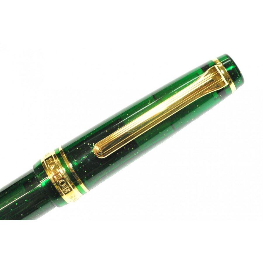 日本写乐sailor限定绿色14k口袋袖珍mini平顶钢笔