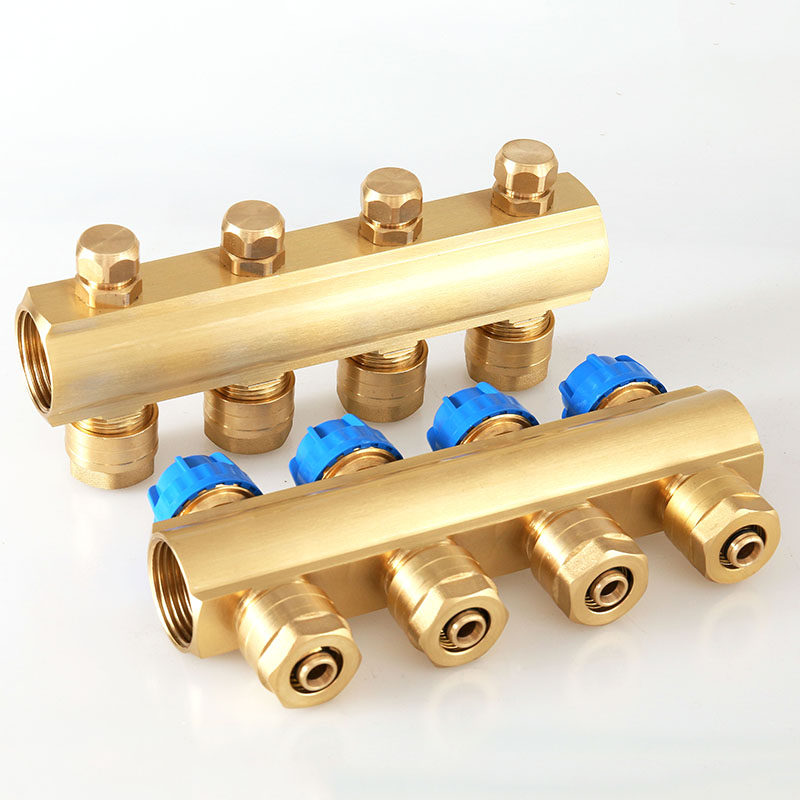 地暖全铜拉丝烤漆自动水器智能能分集水1寸分水器