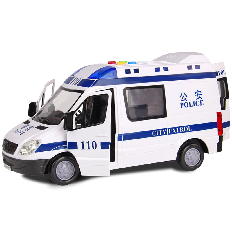 林达玩具警车惯性车大号儿童音乐汽车模型摩托公安车救护车皮卡车