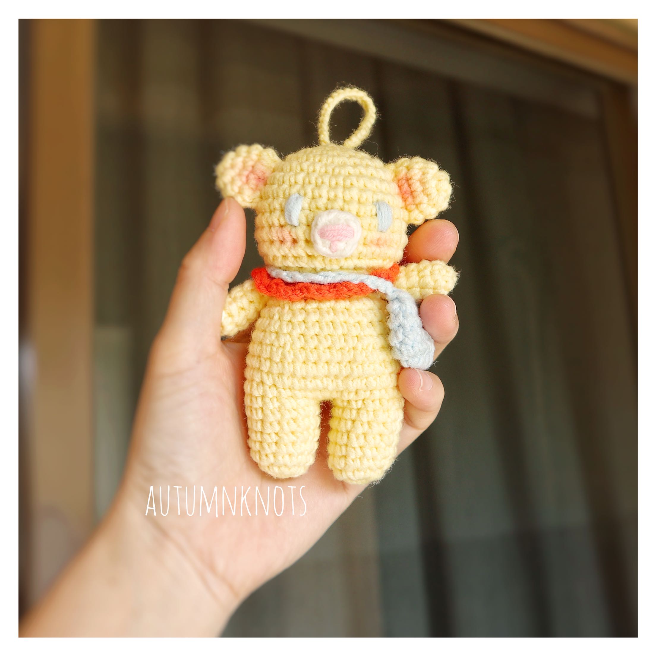 挂件手工钩编钩针翘臀小熊动物玩偶摆件趣味钥匙扣