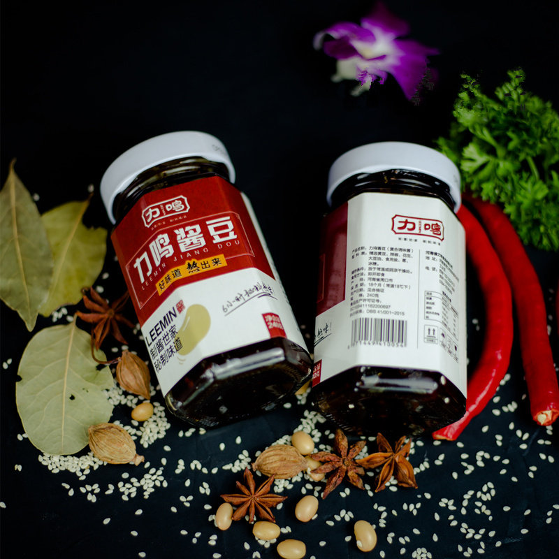 酱豆河南力鸣香辣农家240g夹馍豆酱秘制黄豆酱豆瓣酱