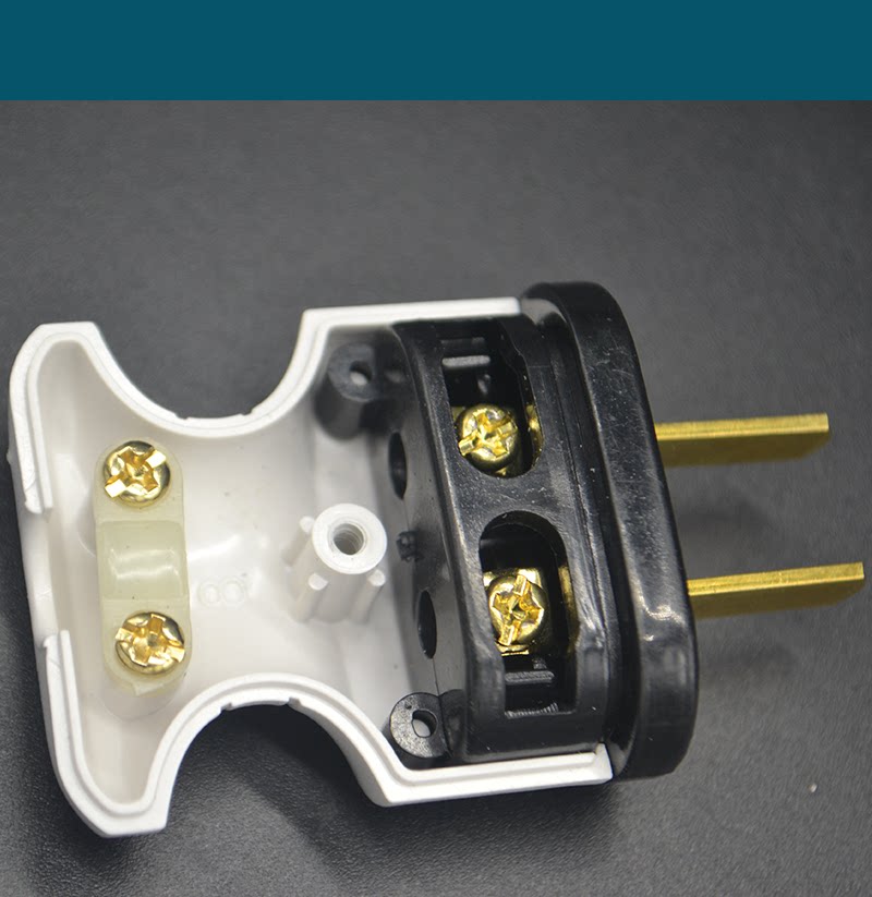 插头两脚两相两爪二极2孔接线线头10a大功率插头