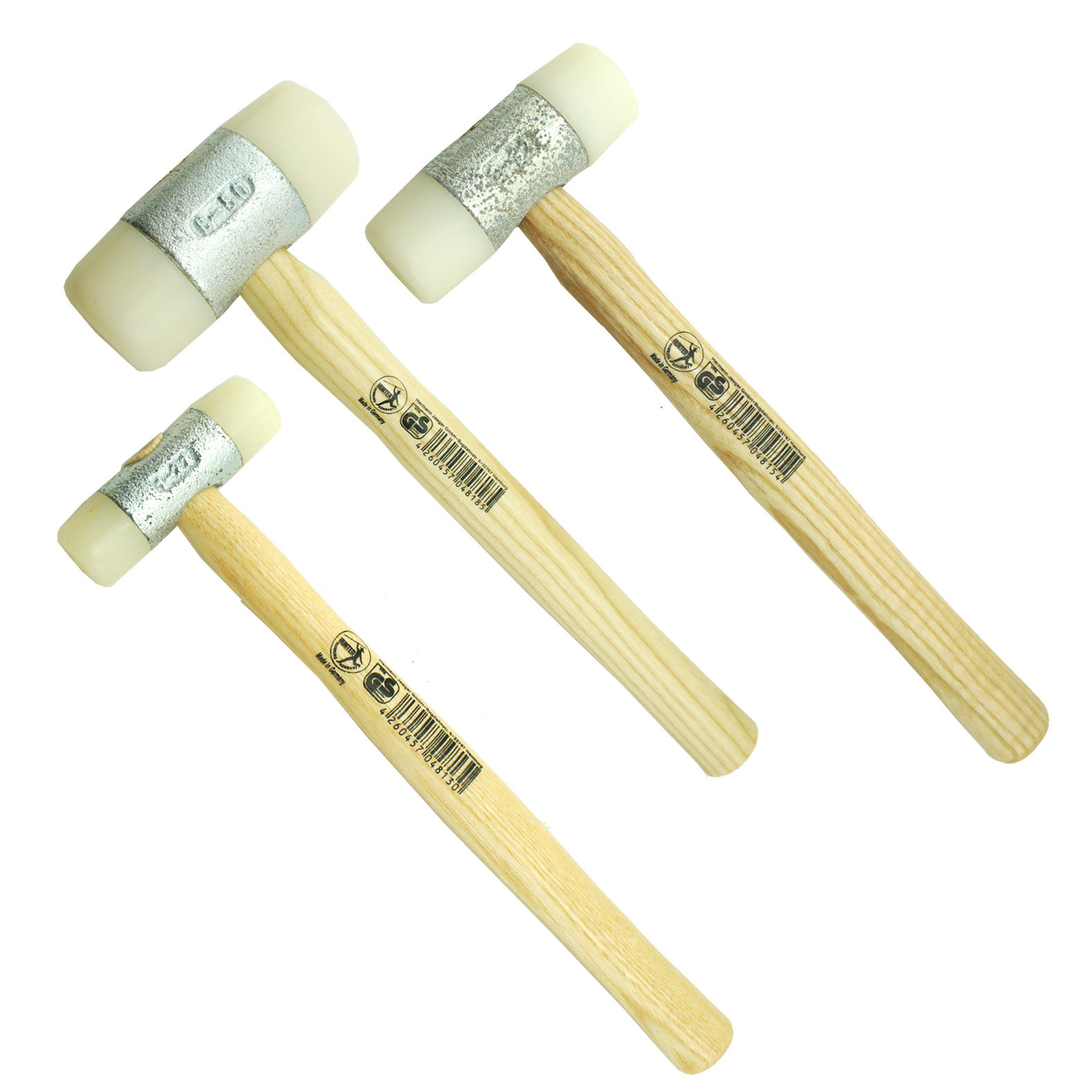 德国猎人白胶锤橡胶锤尼龙锤进口木柄安装锤子锤头22273235mm