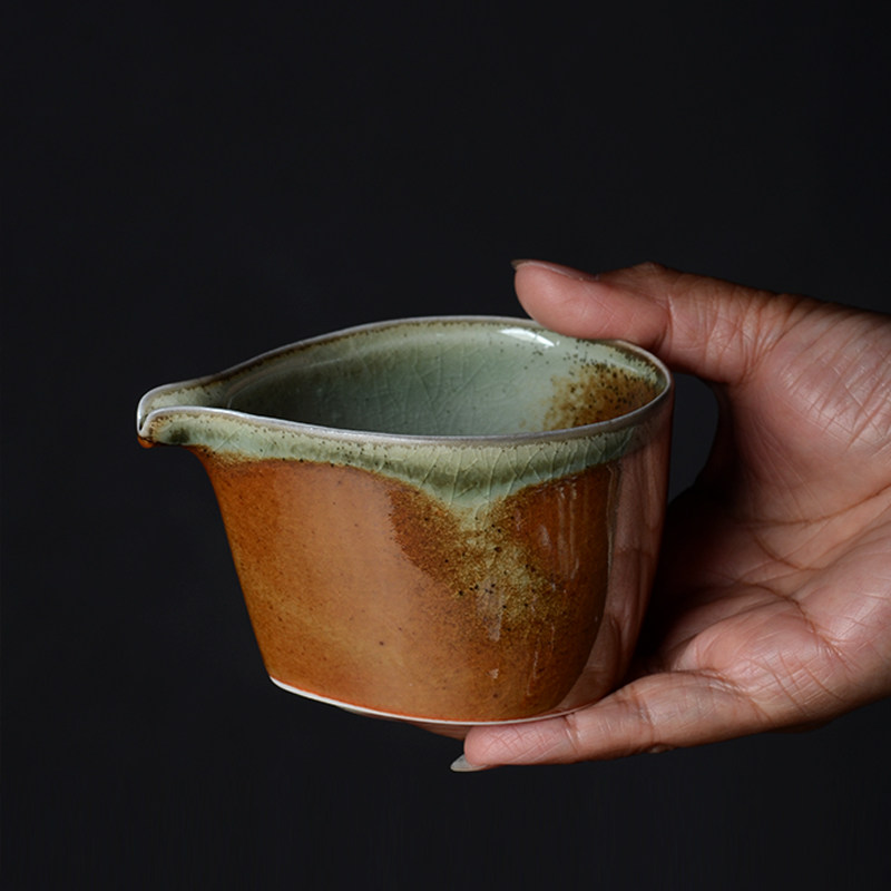 日式简约仿柴手工手工制制作陶瓷公道功夫功夫茶公道杯