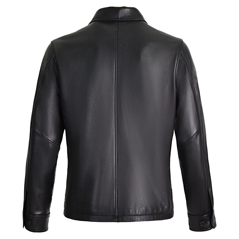 香蕉王子羊皮衣秋冬新款翻领真皮男士皮衣