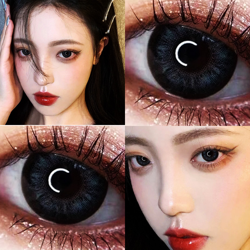 艾晶猫眼格兰深蓝色美瞳年抛女大直径14正品大牌小地球15半年抛男