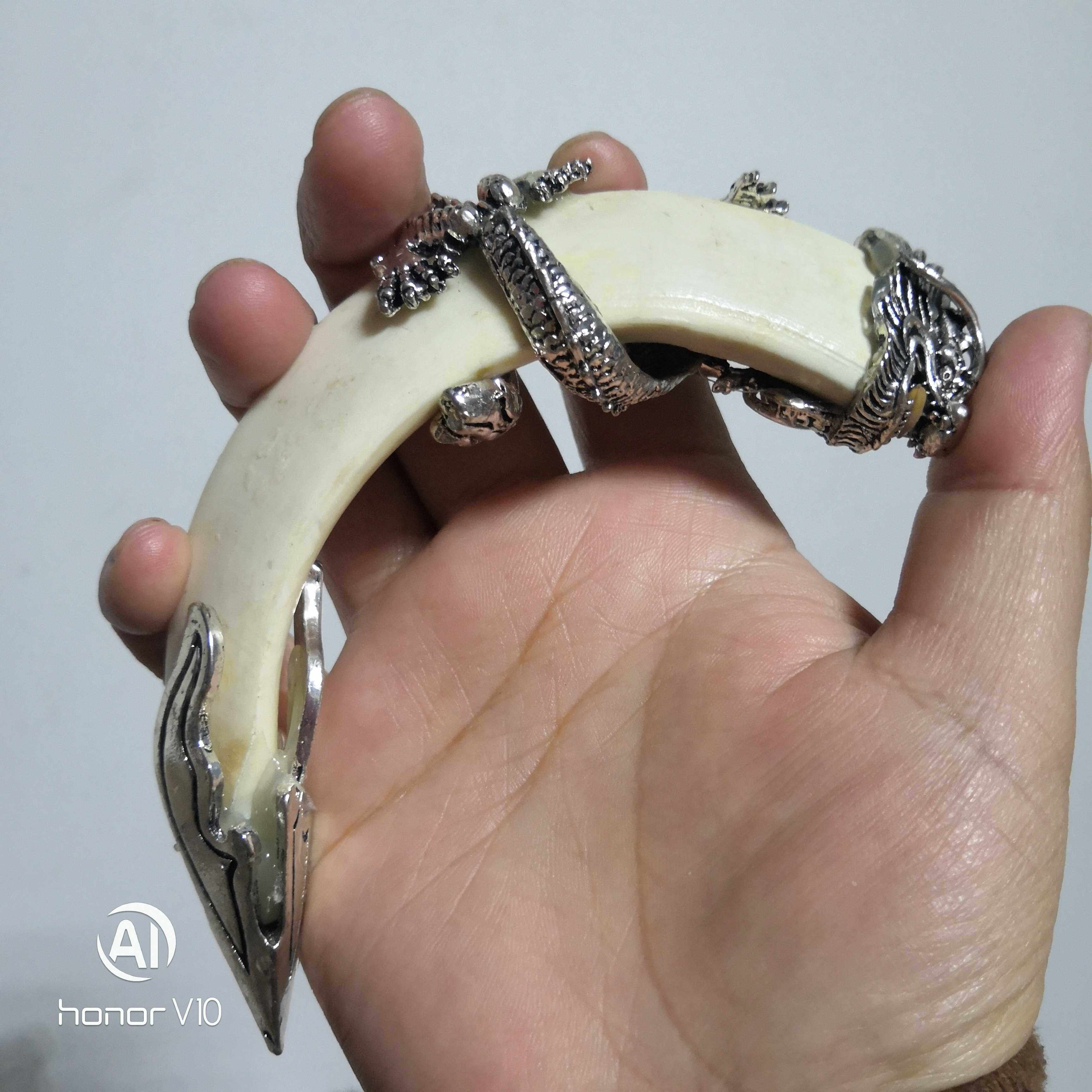 鹿角男士牙齿真品招财镶嵌野猪饰品摆件吊坠摆件