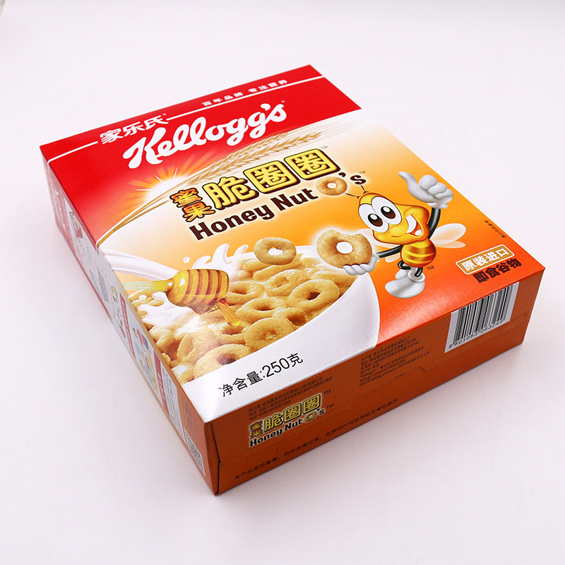 家乐氏蜜果脆圈圈250g 营养代餐冲饮牛奶搭档即食谷物早餐麦片