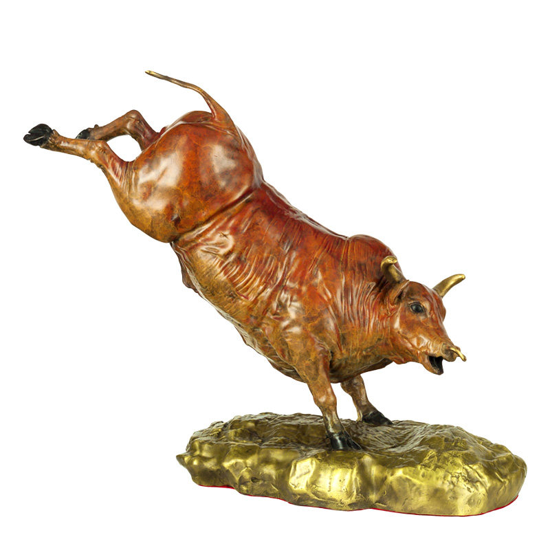 铜牛纯铜奔牛招财牛工工艺品摆件办公室装饰品家居摆件