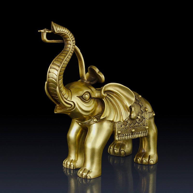 纯铜大象摆件办公室客厅饰品招财象一对装饰品铜象礼品工艺品摆件