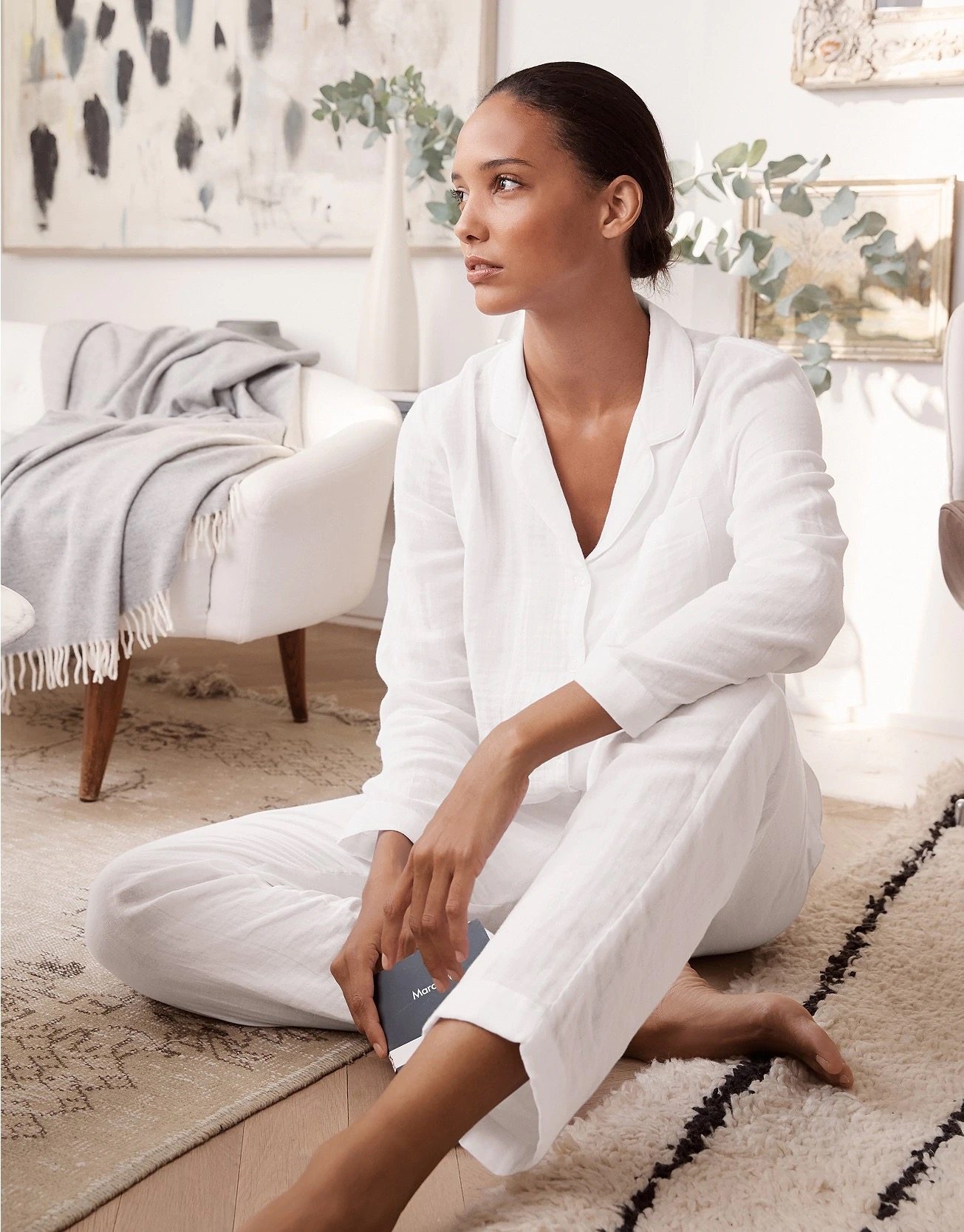 thewhitecompany英国代购女士双层纯棉衬衫睡衣睡衣