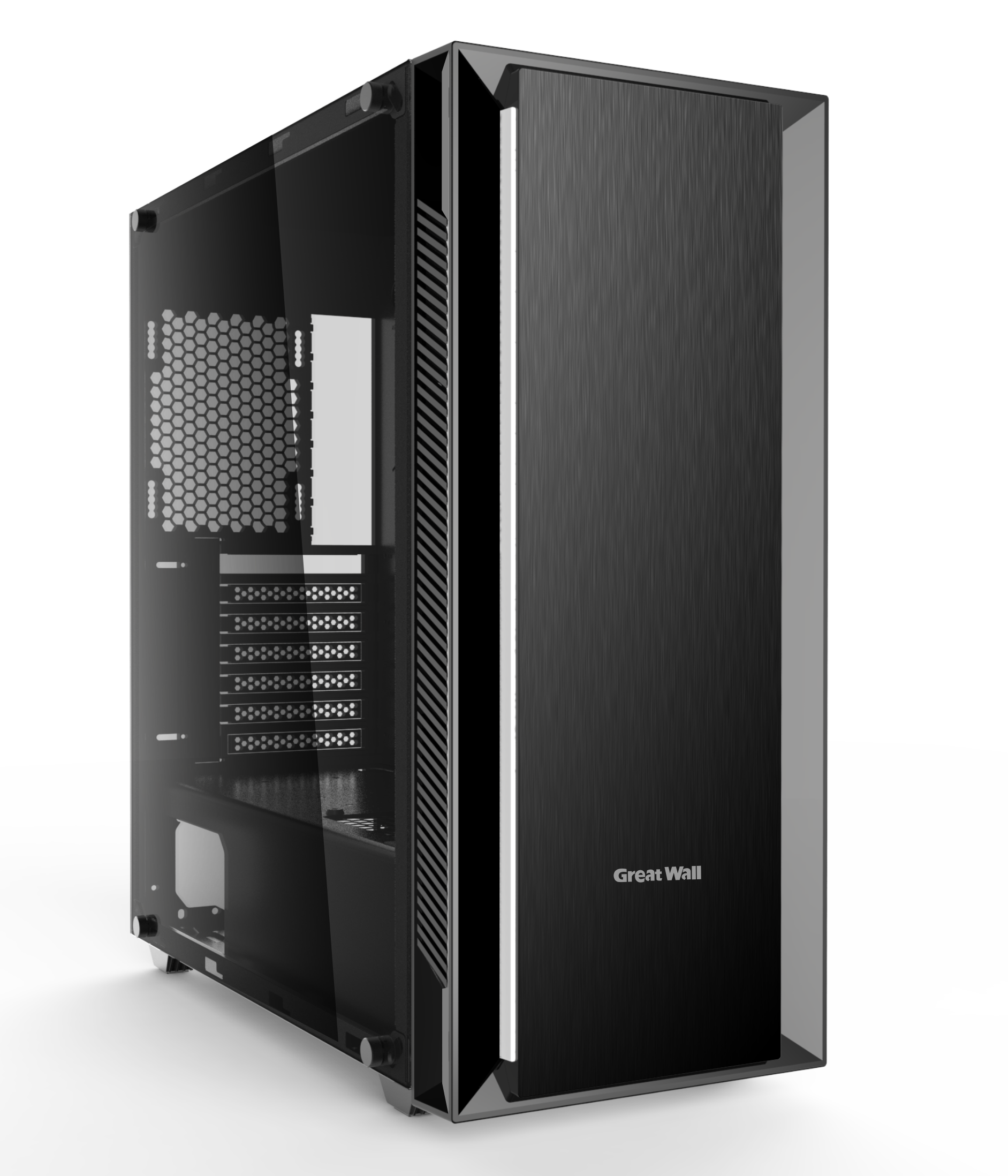 机箱长城y09台式电脑中塔玻璃侧透rgb游戏水冷机箱