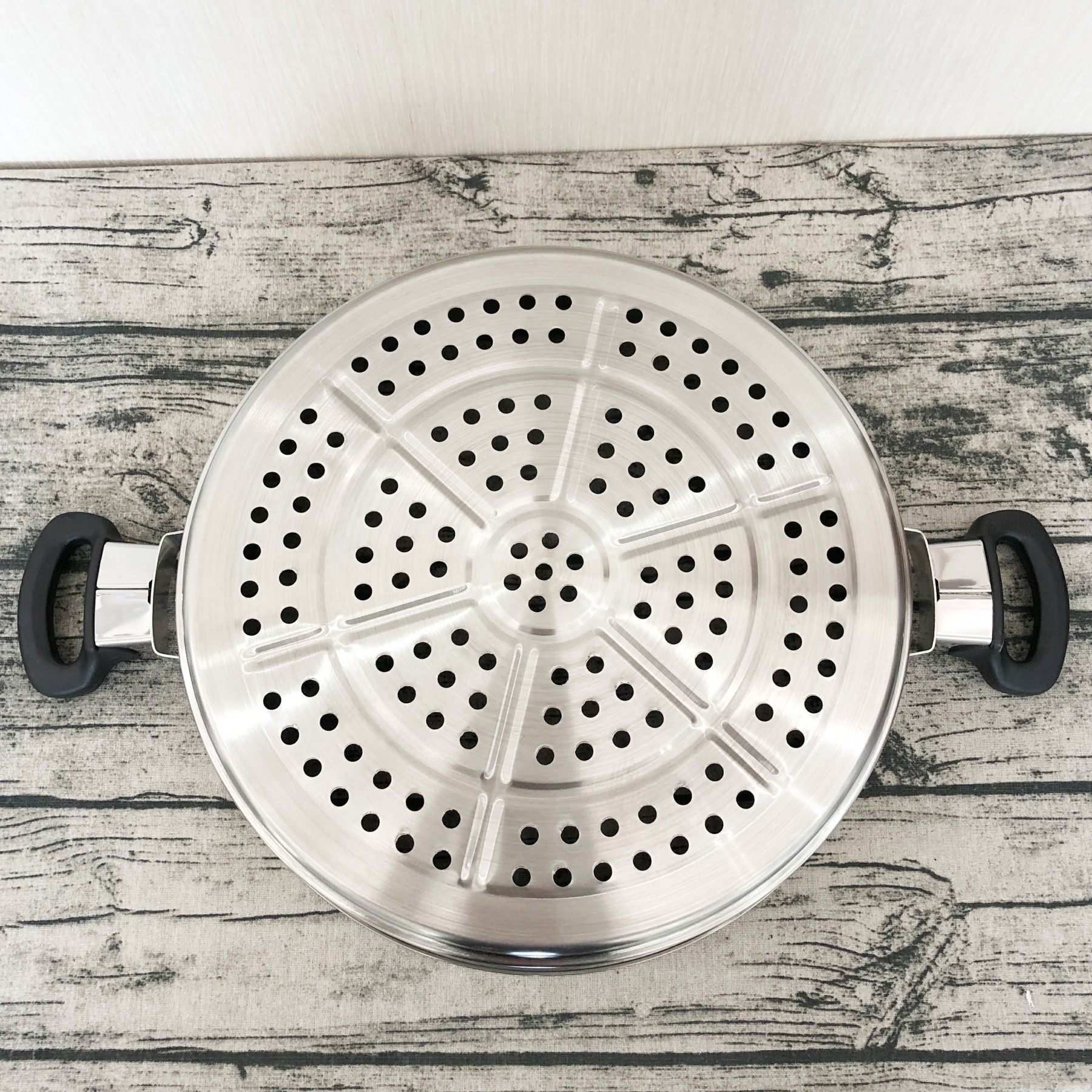 安利皇后锅蒸笼304不锈钢加厚多用锅蒸屉蒸格蒸架片中式炒锅36cm