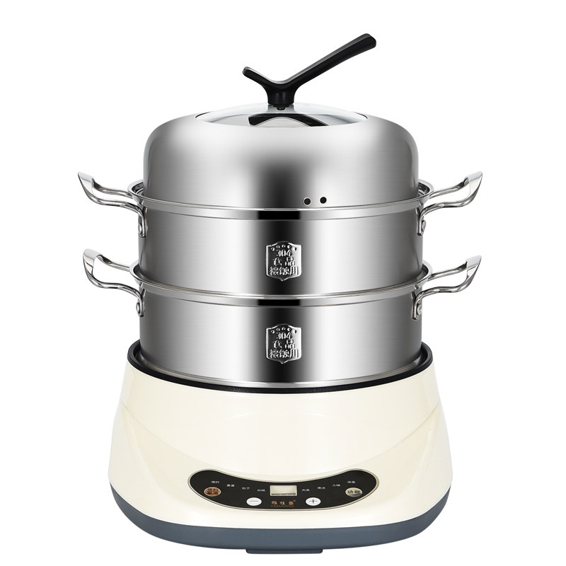 蒸锅电蒸锅多功能家用三层304不锈钢蒸笼蒸煮多层插电预约大容量