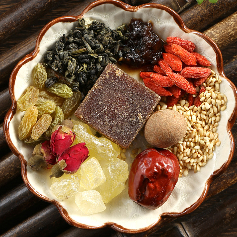 宁夏银川特产私房手工八宝茶盖碗茶黄冰糖枸杞桂圆红枣三泡台茶