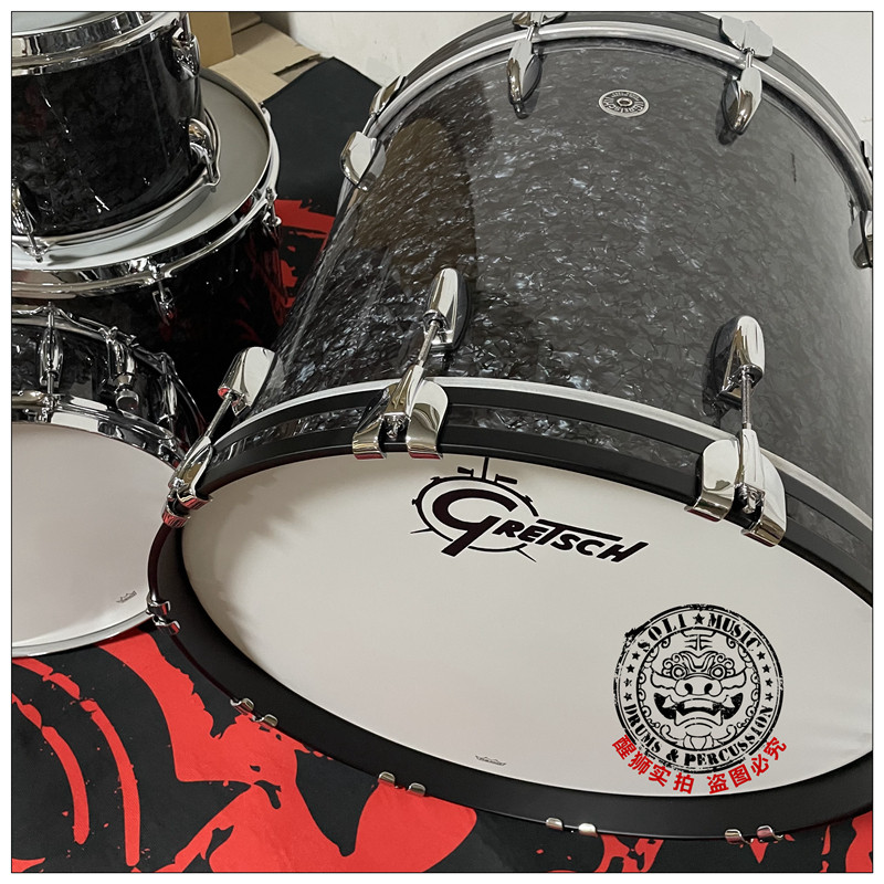 美产gretsch布鲁克林brooklyn北美枫木标准尺寸五鼓黑珍珠架子鼓