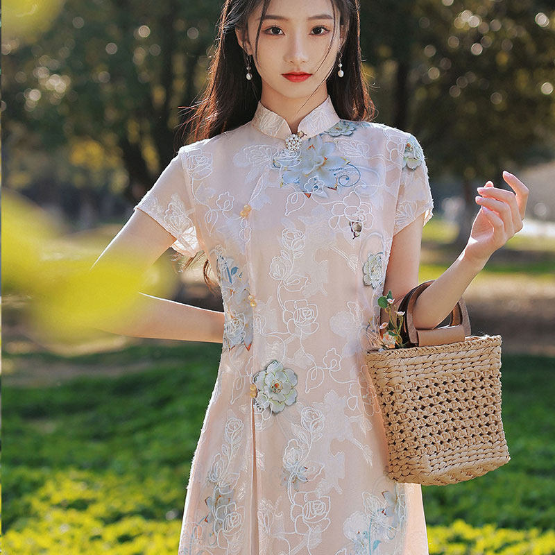 逸红颜旗舰店唐之语懿菲专柜正品夏季旗袍2022旗袍