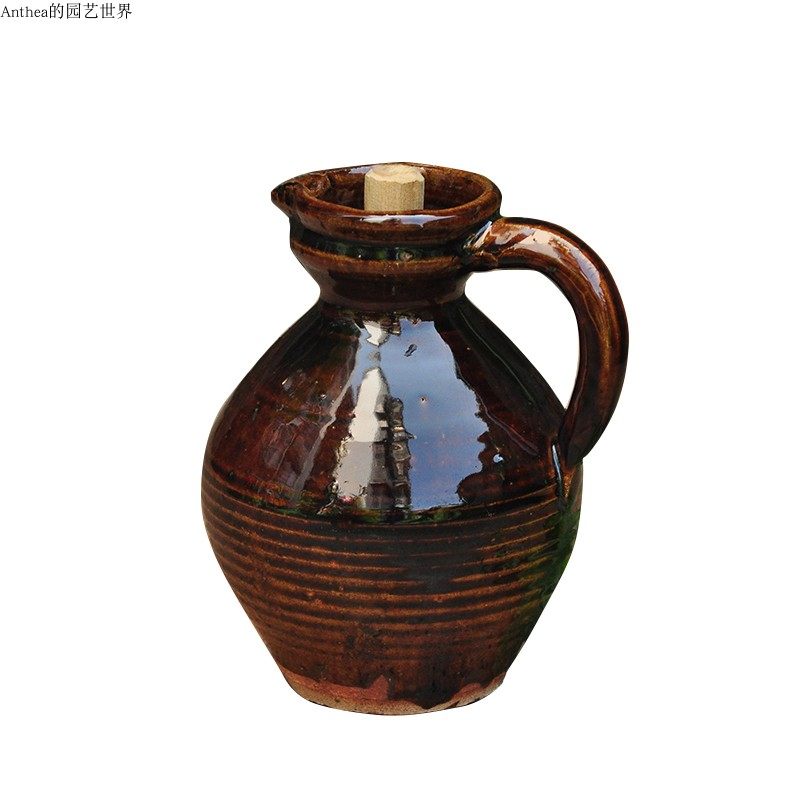 油壶土碗烹饪调味农家传统单耳土陶瓶子一斤油壶