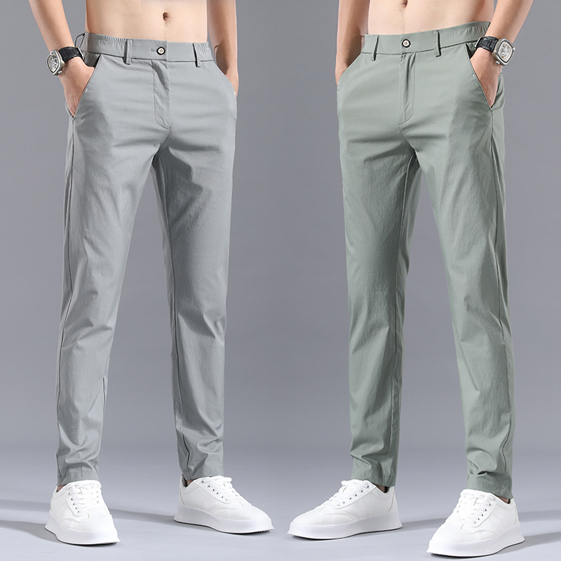秋季男士裤子冰丝休闲裤男夏季薄款韩版潮流百搭长裤春秋休息男裤