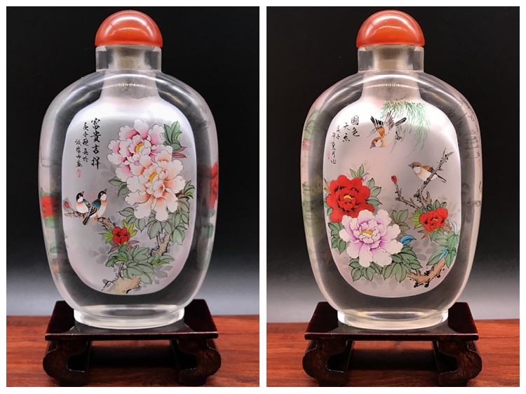 鼻烟壶纯手工瓶内画中国风特色工艺外事商务收藏装饰礼品摆件  价格