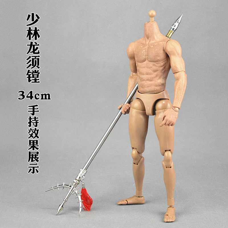 武器微缩镗长鸡翅三叉鎏金凤翅龙须镗少林冷兵器游戏