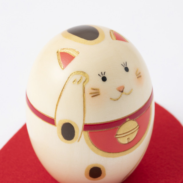 日本本市三郎作品木の置物木雕饰物摆件招手摆件