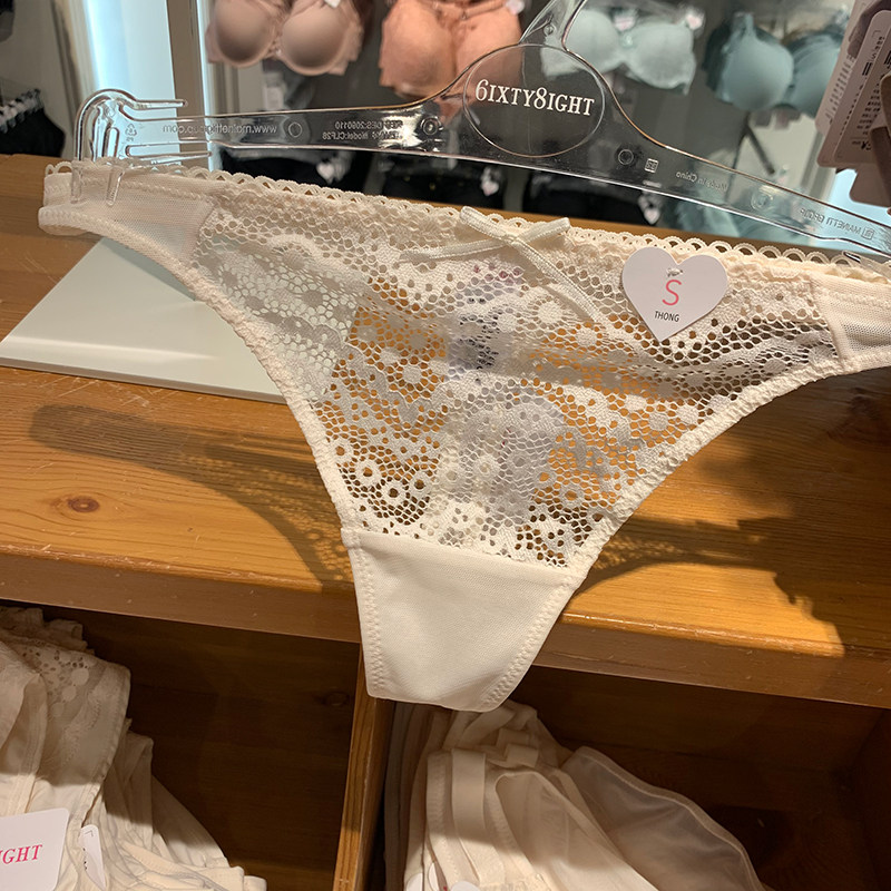 5条若隐若现6ixty内裤少女全棉蕾丝透明性感8ight内裤