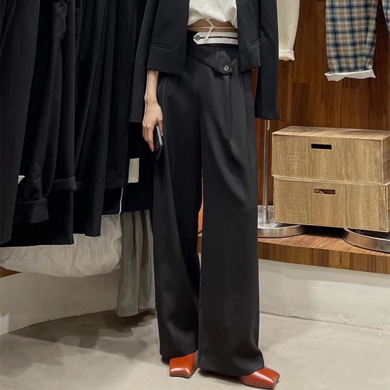 休闲宽松长裤拖地垂感西裤松显新款西装春夏休闲裤
