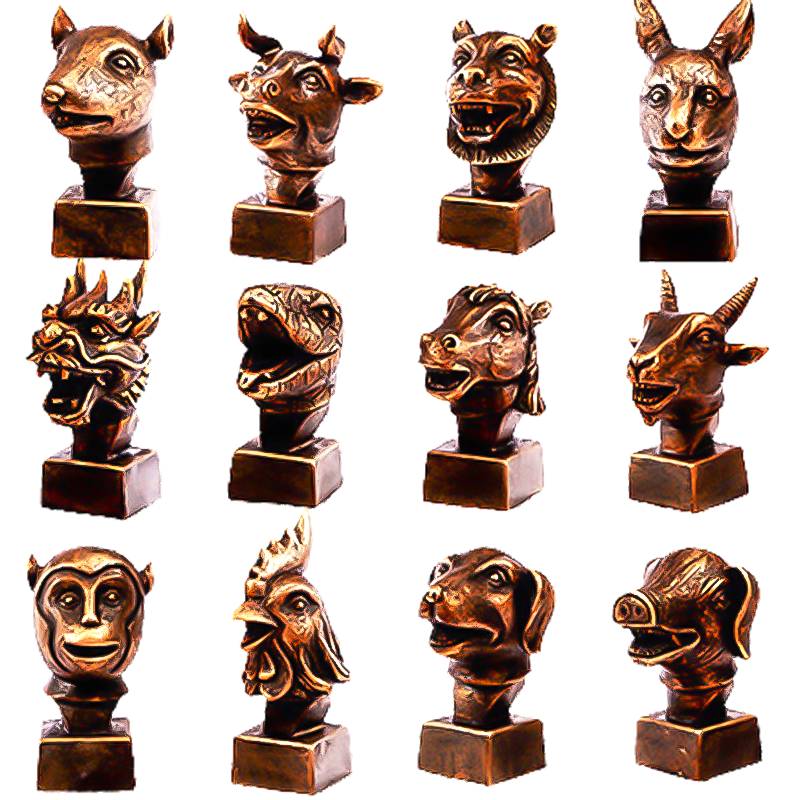 博物馆考古挖掘玩具青铜十二生肖兽首圆明园文物宝藏其他手工制作
