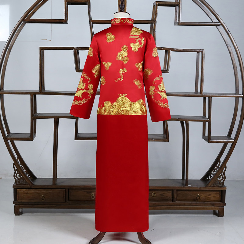 秀禾服新郎新娘礼服2019新款春季婚礼龙凤褂唐装男士中式结婚服男