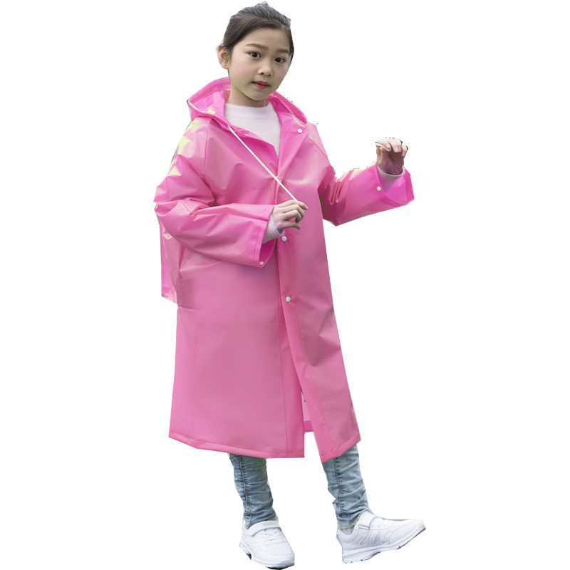 儿童雨衣女童男童外套长款大帽檐加厚防水背包位小学生初中生雨披