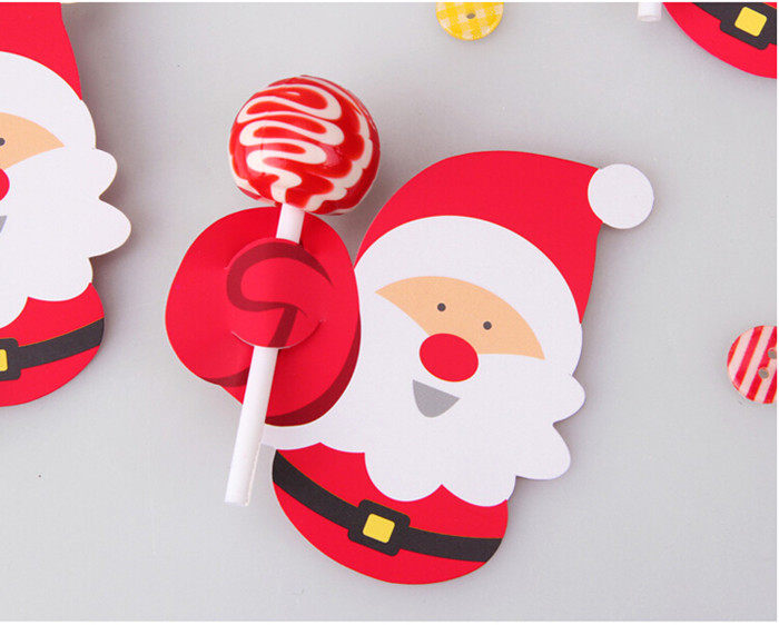 装饰圣诞老人棒棒糖纸卡手工diy企鹅雪人圣诞平安夜点心包装盒