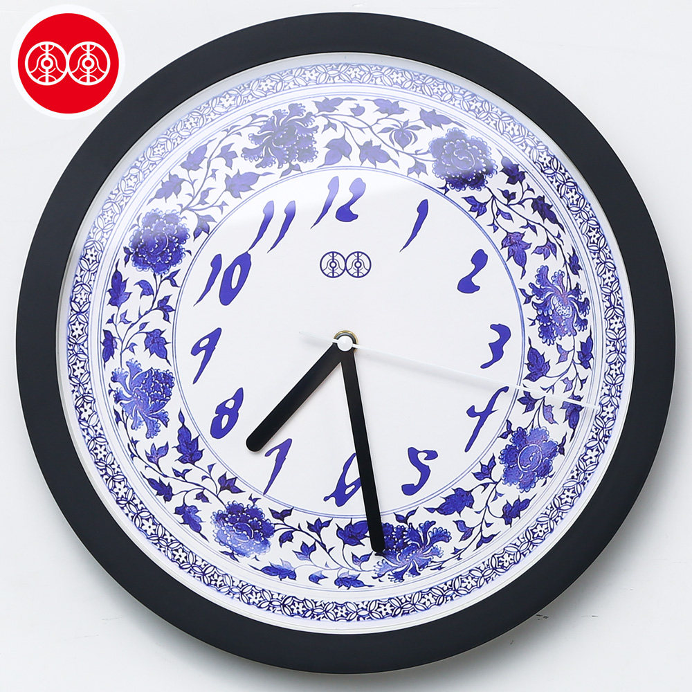 李李艺术挂钟挂表中式青花瓷古典实木客厅卧室挂钟