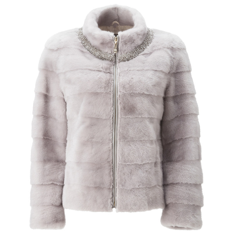 皮草娜尔思灰色貂皮2020冬季新款名媛气质年轻皮草