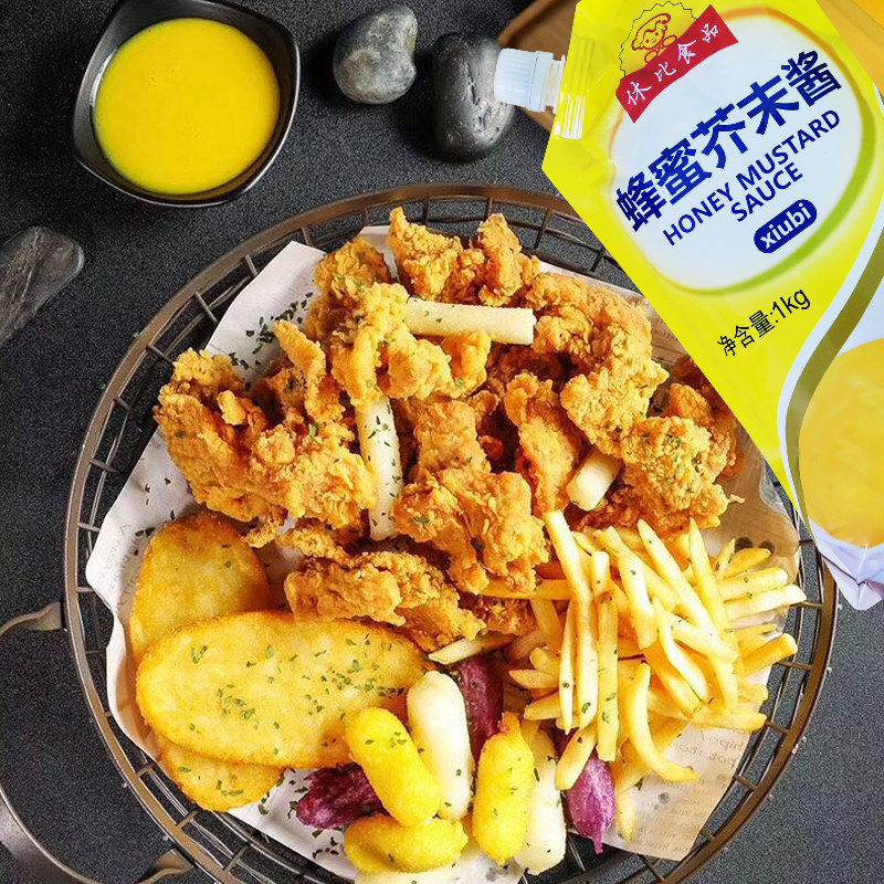 休比蜂蜜芥末1kg包装韩式炸鸡翅烤肉拌饭蘸酱酱类调料
