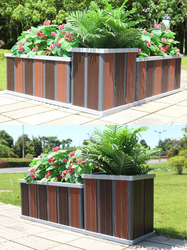 铝合金户外花箱花坛组合铁艺定做花槽市政道路花盆