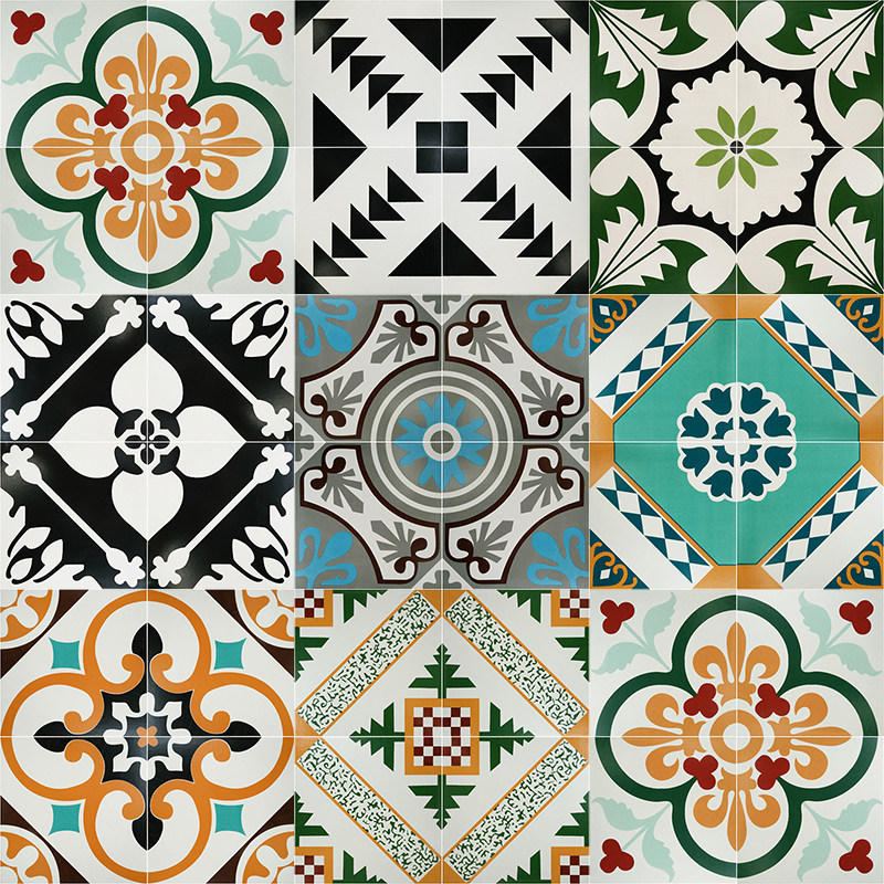 花砖仿古餐厅酒吧过道厨房浴室卫生间瓷砖花片花片