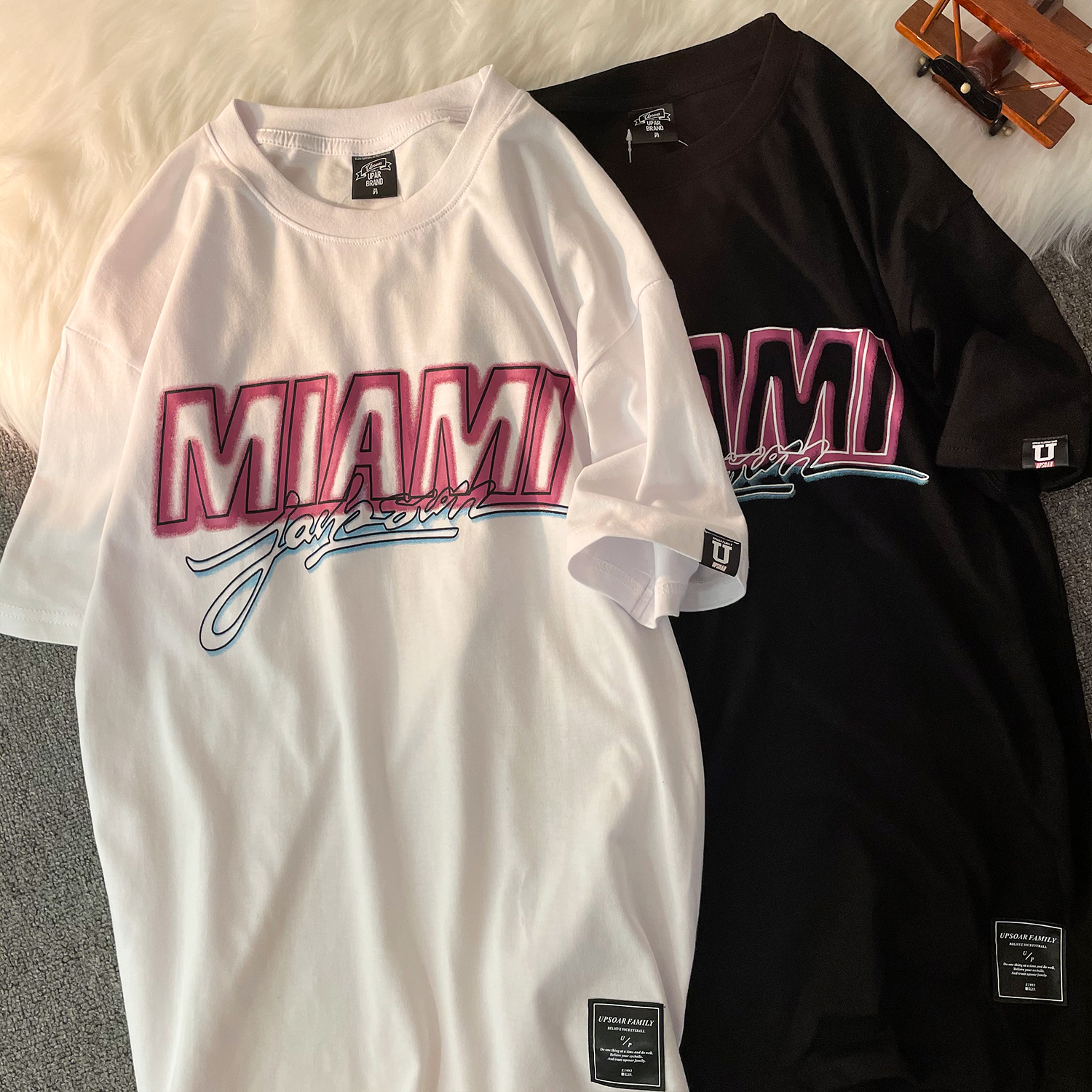 CURPOPP欧美街头字母印花短袖T恤男潮牌嘻哈港风BF学生情侣正肩袖