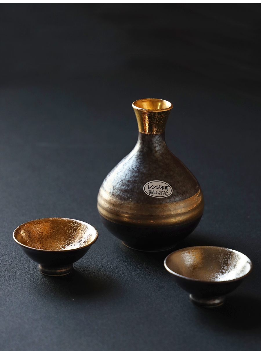 酒壶清酒茶杯日式套装白酒壶日本进口银彩金银彩家用酒壶