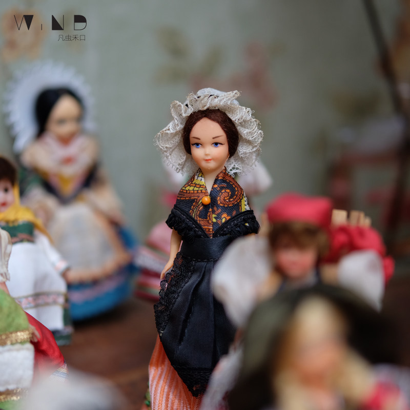 古董娃娃意大利民族欧洲西洋vintage璐璐胶皮眨眼娃娃